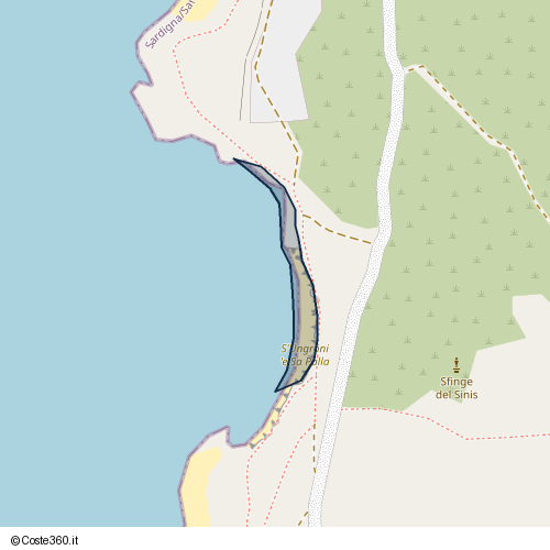 Posizione della spiaggia Spiaggia nei pressi di Crabas/Cabras, 09072