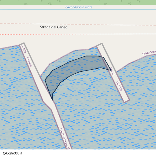 Posizione della spiaggia Spiaggia nei pressi di Strada del Caneo, Grado, 34073