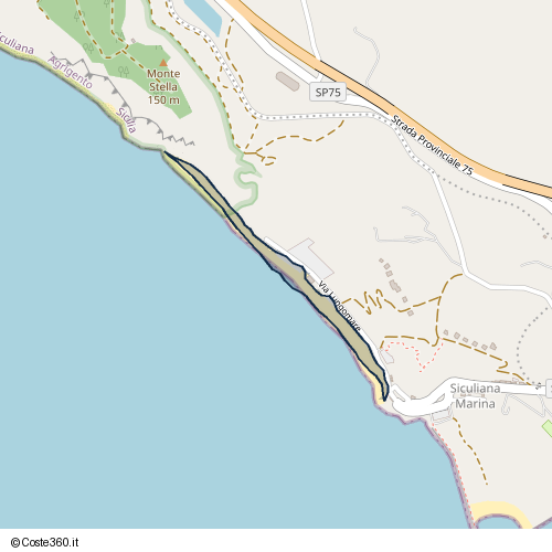Posizione della spiaggia Spiaggia nei pressi di Via Lungomare, Siculiana, 92010