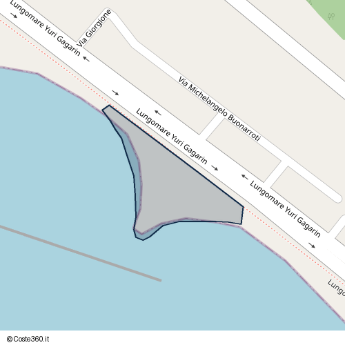 Posizione della spiaggia Spiaggia nei pressi di Lungomare Yuri Gagarin, Ribera, 92016