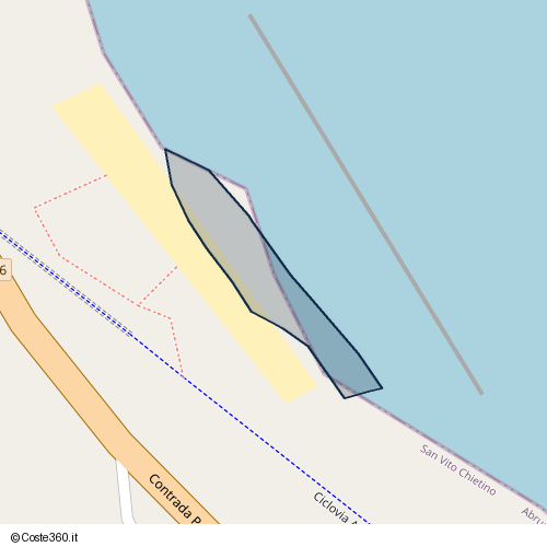 Posizione della spiaggia Spiaggia nei pressi di Ciclovia Adriatica, San Vito Chietino, 66038