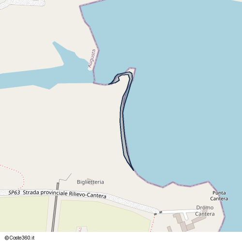 Posizione della spiaggia Spiaggia nei pressi di Strada provinciale Rilievo-Cantera, Augusta, 96011