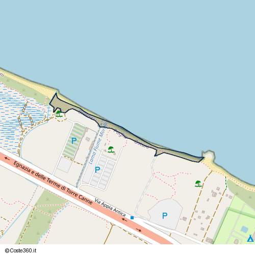 Posizione della spiaggia Spiaggia nei pressi di Via Appia Antica, Ostuni, 72016