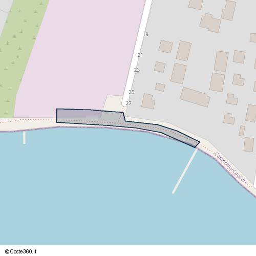 Posizione della spiaggia Spiaggia nei pressi di Via Serpentara, Quartu Sant'Aleni/Quartu Sant'Elena, 09045