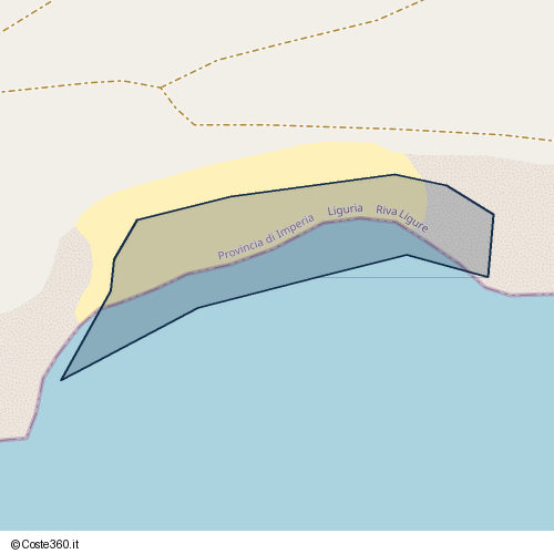 Posizione della spiaggia Spiaggia nei pressi di Via Bartumelin, Riva Ligure, 18011