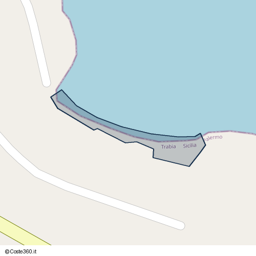 Posizione della spiaggia Spiaggia nei pressi di Trabia, 90019