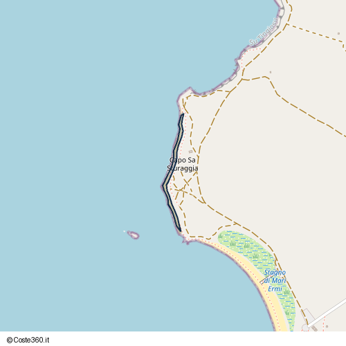 Posizione della spiaggia Spiaggia nei pressi di Crabas/Cabras, 09072