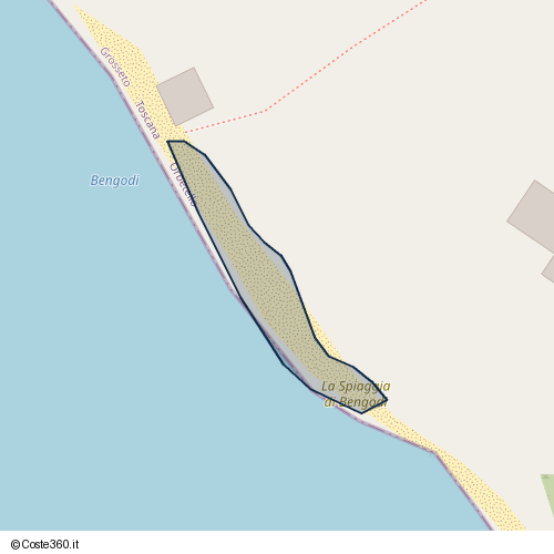 Posizione della spiaggia Spiaggia nei pressi di Via Aurelia, Orbetello