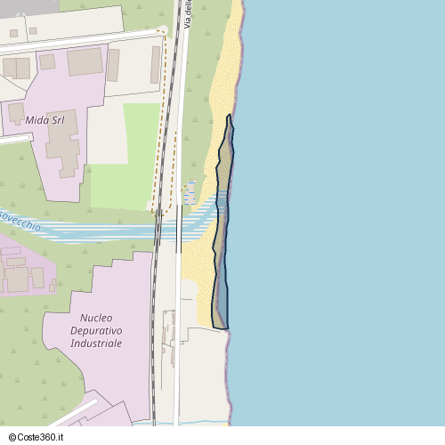 Posizione della spiaggia Spiaggia nei pressi di Passovecchio, Crotone, 88900