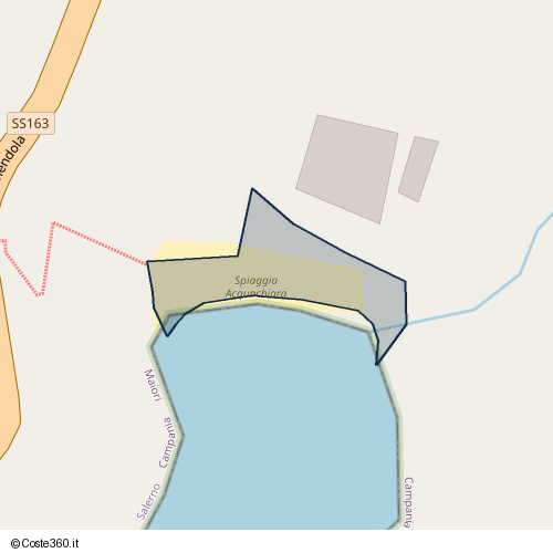 Posizione della spiaggia Spiaggia nei pressi di Via Giovanni Amendola 5, Maiori, 84010