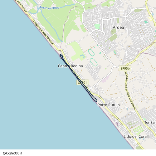 Posizione della spiaggia Spiaggia nei pressi di Lungomare degli Ardeatini 271, Centro Regina, Ardea, 00040