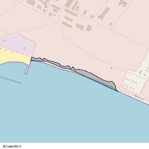 Posizione della spiaggia Spiaggia nei pressi di Via Acciarella, Cretarossa, Nettuno, 00048