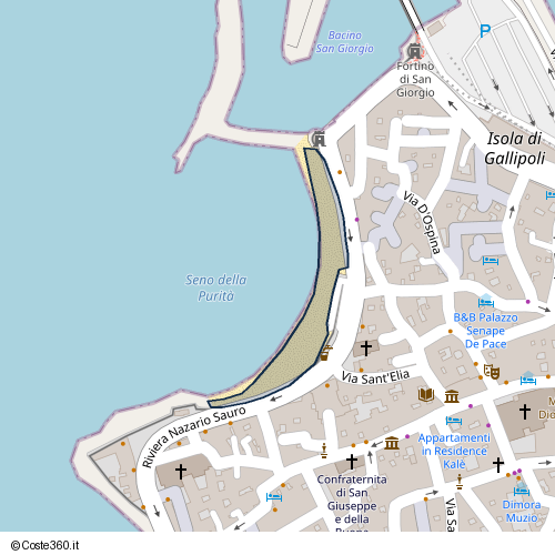 Posizione della spiaggia Spiaggia nei pressi di Riviera Nazario Sauro, Gallipoli, 73014