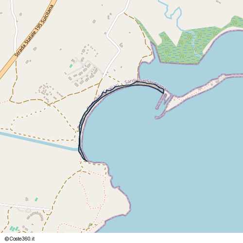 Posizione della spiaggia Spiaggia nei pressi di Pula, 09050