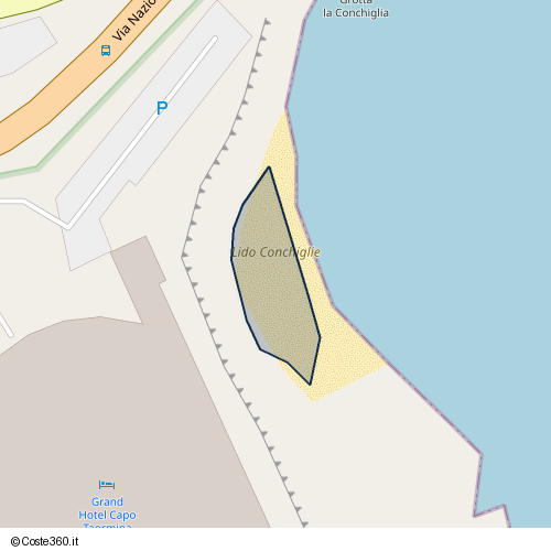 Posizione della spiaggia Spiaggia nei pressi di Via Nazionale, Taormina, 98039