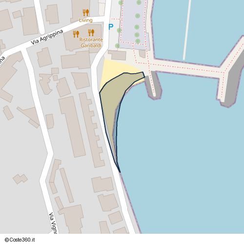 Posizione della spiaggia Spiaggia nei pressi di Bacoli, 80070