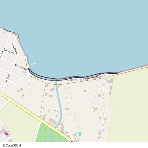 Posizione della spiaggia Spiaggia nei pressi di Via Achille, Valderice, 91019