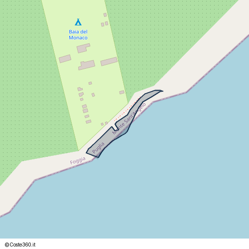 Posizione della spiaggia Spiaggia nei pressi di Via del Banchiere, Monte Sant'Angelo, 71037