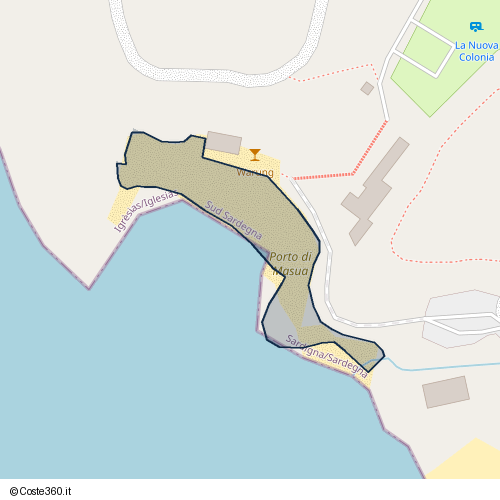 Posizione della spiaggia Spiaggia nei pressi di Portu Cauli, Igrèsias/Iglesias, 09016