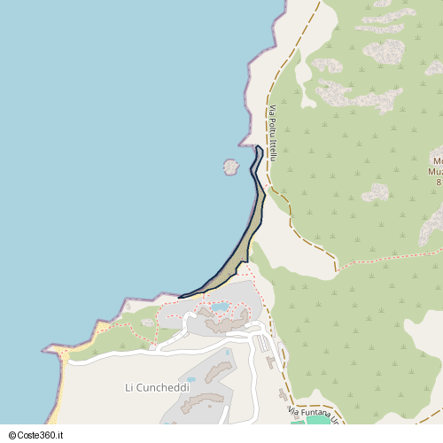 Posizione della spiaggia Spiaggia nei pressi di Via Poltu Ittellu, Olbia, 07026