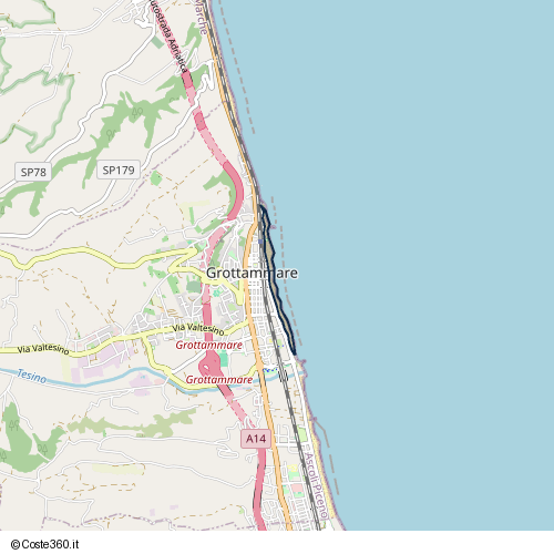 Posizione della spiaggia Spiaggia nei pressi di Lungomare della Repubblica, Grottammare, 63066