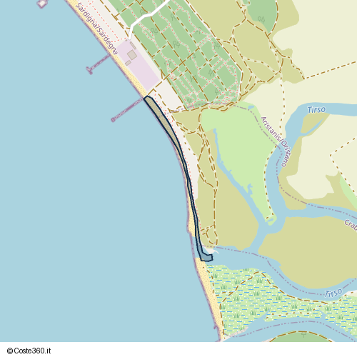 Posizione della spiaggia Spiaggia nei pressi di Crabas/Cabras, 09072