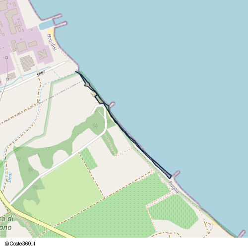 Posizione della spiaggia Spiaggia nei pressi di San Pietro Vernotico