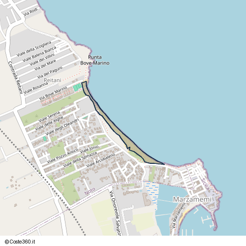 Posizione della spiaggia Spiaggia nei pressi di Viale del Corallo, Noto, 96017