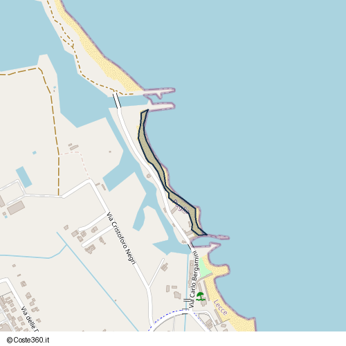 Posizione della spiaggia Spiaggia nei pressi di Lecce