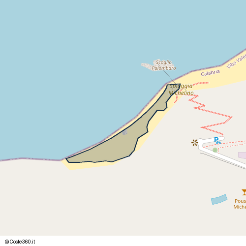 Posizione della spiaggia Spiaggia nei pressi di Località Michelino, Parghelia, 89862