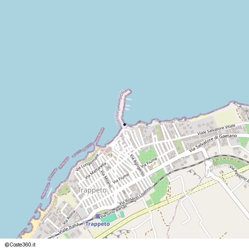 Posizione della spiaggia Spiaggia nei pressi di Via delle Capitanerie di Porto, Trappeto, 90040