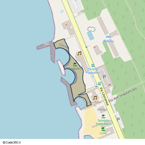 Posizione della spiaggia Spiaggia nei pressi di Via Litoranea, Pisa, 56128