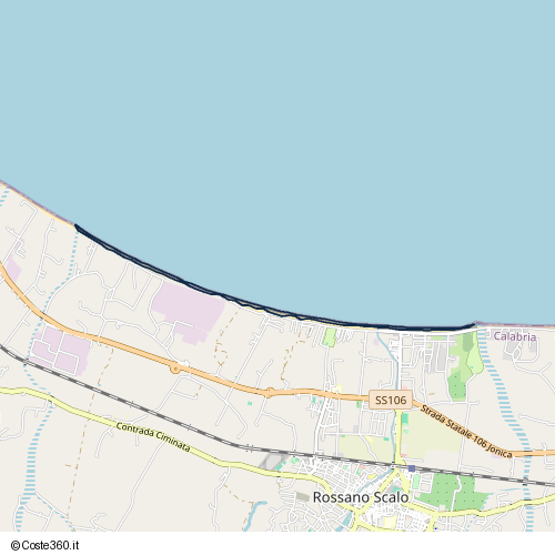 Posizione della spiaggia Spiaggia nei pressi di Lungomare Momena, Rossano Scalo, 87064