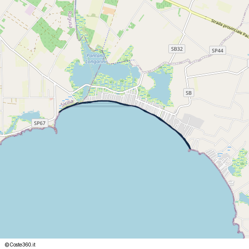 Posizione della spiaggia Spiaggia nei pressi di Viale Paolo Rossi, Pachino, 96018