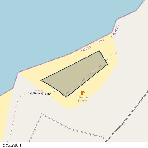 Posizione della spiaggia Spiaggia nei pressi di Baia le Grotte, Balestrate, 90041