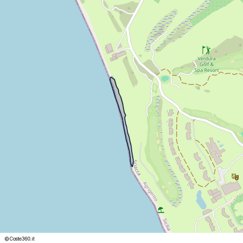 Posizione della spiaggia Spiaggia nei pressi di Strada statale Sud Occidentale Sicula, Sciacca, 92019