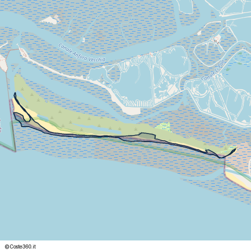 Posizione della spiaggia Spiaggia nei pressi di Grado, 34073