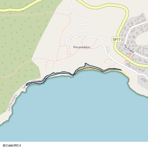 Posizione della spiaggia Spiaggia nei pressi di Crabonaxa/Villasimius, 09049
