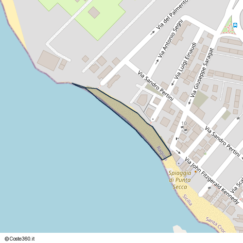 Posizione della spiaggia Spiaggia nei pressi di Via Luigi Einaudi, Santa Croce Camerina, 97017