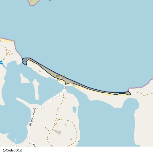 Posizione della spiaggia Spiaggia nei pressi di Via dei Gladioli, Olbia, 07026