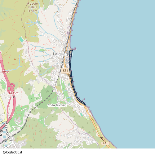 Posizione della spiaggia Spiaggia nei pressi di Via Roma, Laigueglia, 17053