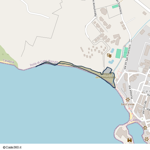 Posizione della spiaggia Spiaggia nei pressi di Isola di Capo Rizzuto