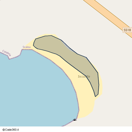 Posizione della spiaggia Spiaggia nei pressi di SS18, Ajnella, Scalea, 87029