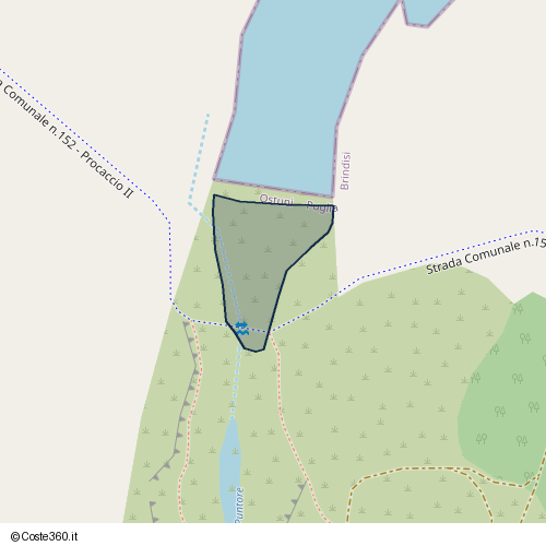 Posizione della spiaggia Spiaggia nei pressi di Strada Comunale n.152 - Procaccio II, Ostuni