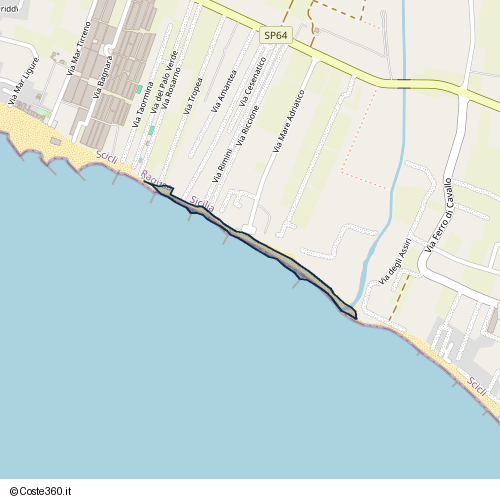 Posizione della spiaggia Spiaggia nei pressi di Scicli, 97018