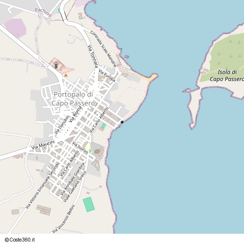 Posizione della spiaggia Spiaggia nei pressi di Portopalo di Capo Passero, 96026