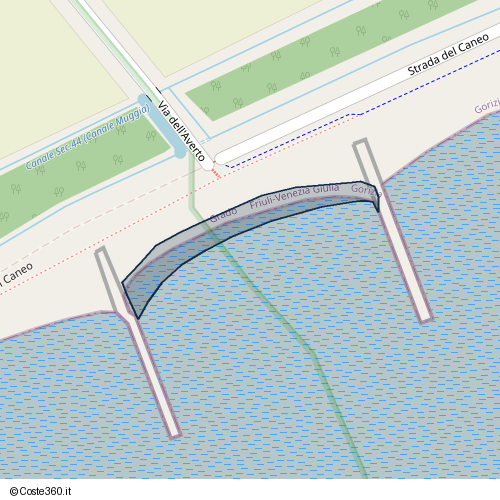 Posizione della spiaggia Spiaggia nei pressi di Strada del Caneo, Grado, 34073