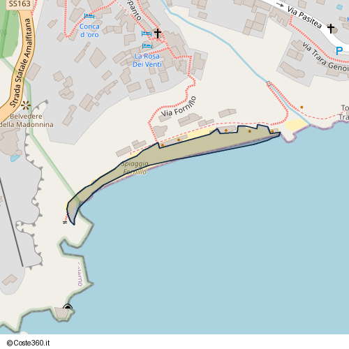 Posizione della spiaggia Spiaggia nei pressi di Via Positanesi d'America, Arienzo, 84017