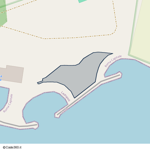 Posizione della spiaggia Spiaggia nei pressi di Lungomare, Ladispoli, 00055