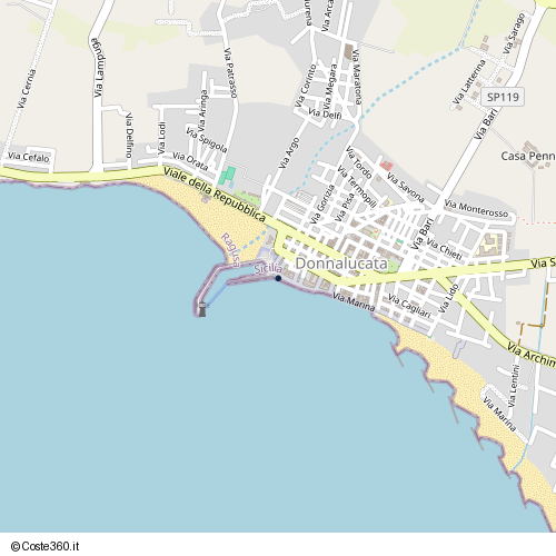 Posizione della spiaggia Spiaggia nei pressi di Via Marina, Scicli, 97018